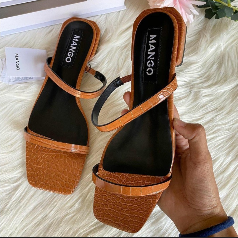 Mango Leather Flat Sandals